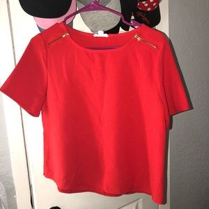 Red boxy crop top